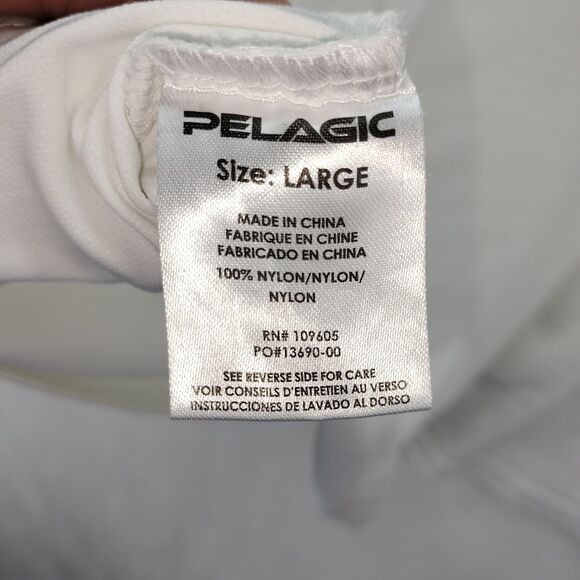 PELAGIC Shirt Mens Large White Fishing AquaTek UVP Long Sleeve Performance Logo - Picture 14 of 14